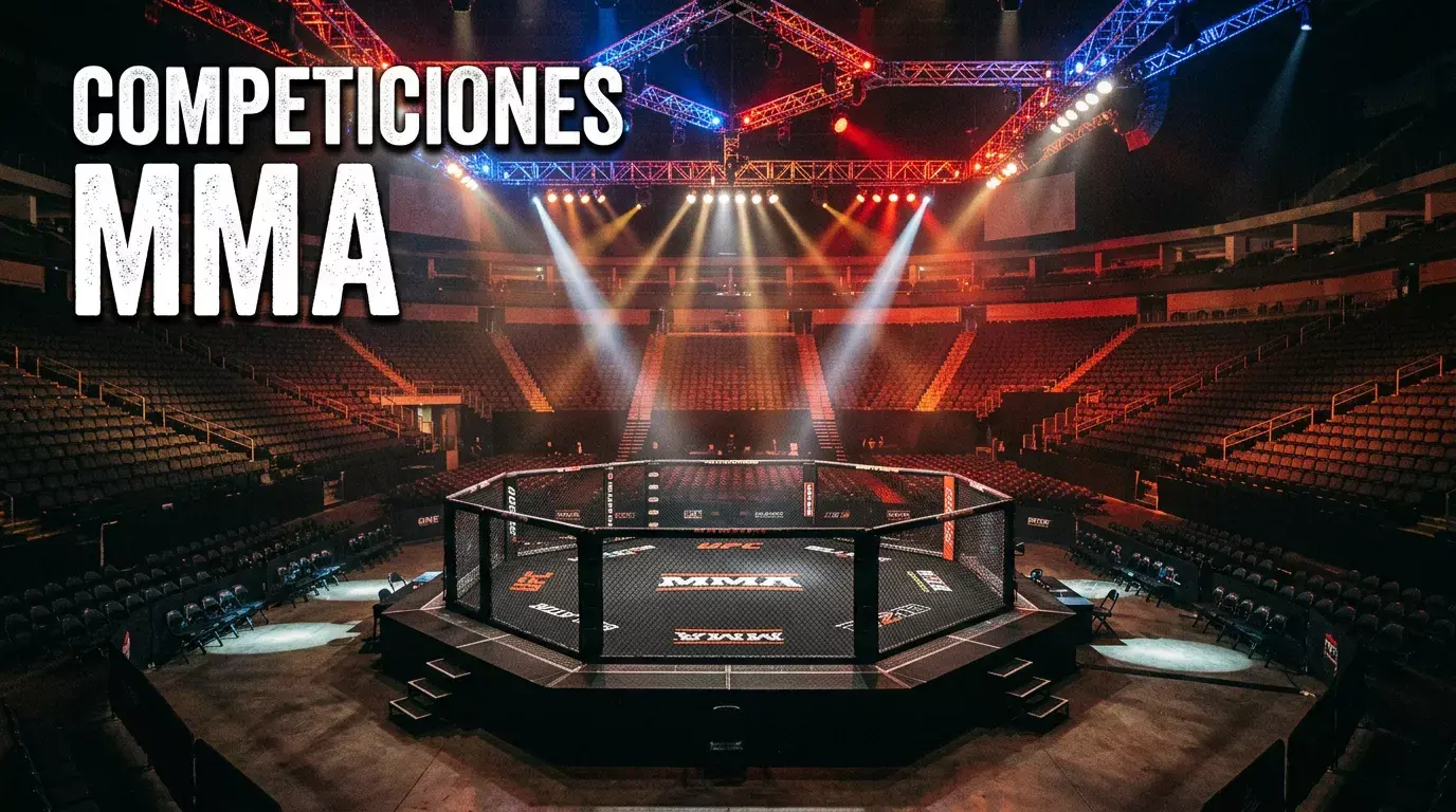 Logos y octágonos de competiciones MMA alternativas a UFC incluyendo Bellator, ONE Championship y PFL