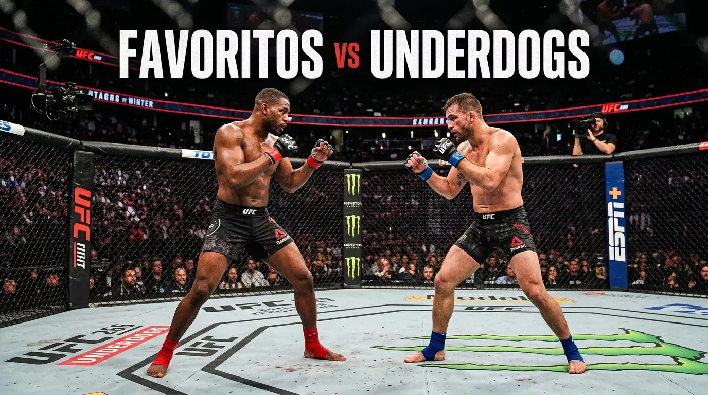 Análisis estadístico de favoritos y underdogs en UFC con datos históricos y tendencias de victorias