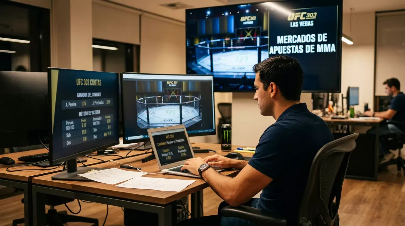 Diversidad de mercados de apuestas MMA con opciones de ganador, método de victoria y rounds
